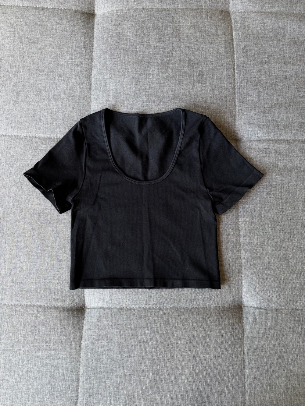 Black Scoop-Neck Crop Top